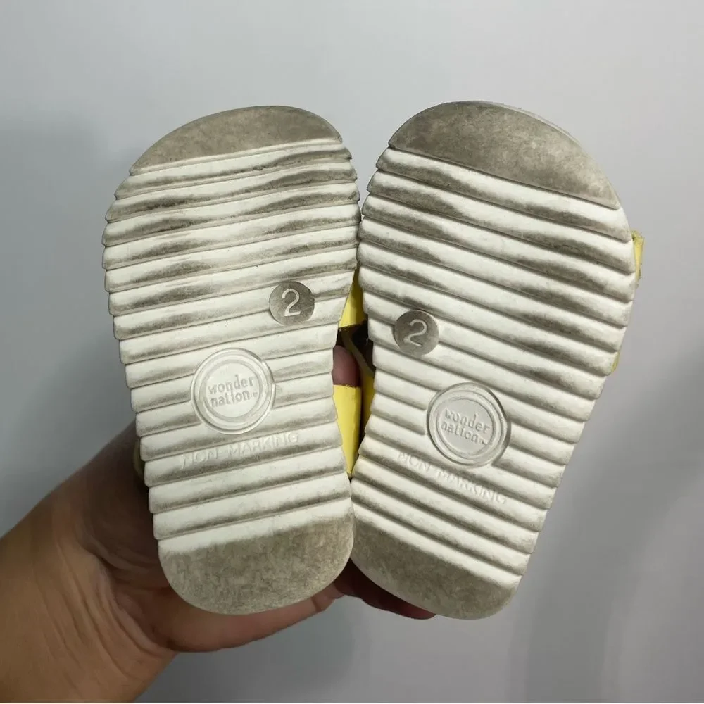 5 for $25🔥Wonder Nation‎ Pale Yellow Strappy Sandals Baby Size 2